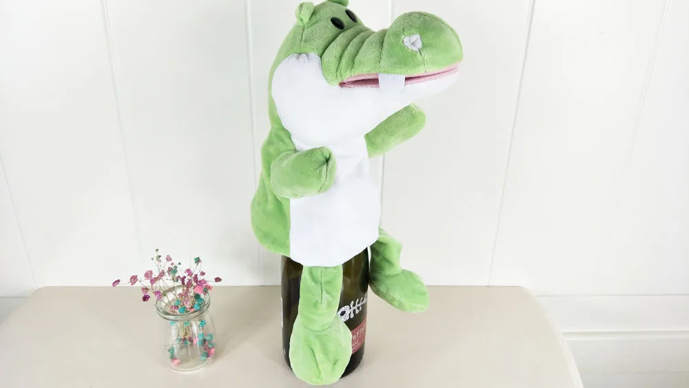 Children Green Crocodile Mouth Active Plush Toy Stuffed Hand Puppet