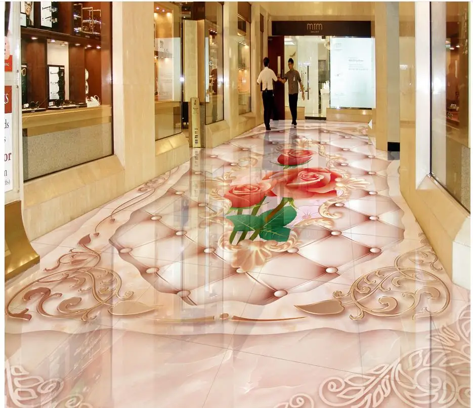 

Rose marble Photo floor wallpaper 3d stereoscopic 3d floor wallpapers Custom Photo self-adhesive 3D floor