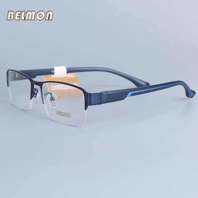 Belmon Eyeglasses Frame Men Computer Optical Prescription Myopia Nerd Clear Lens Eye Glasses Spectacle Frame For Male RS12006