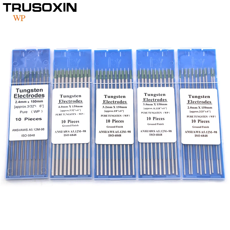 10pcs Green Code 1.0/1.6/2.0/2.4/3.0/ 3.2/ 150MM Tungsten Electrode Tungsten Needle/Rod for Welding Machine with TIG Function