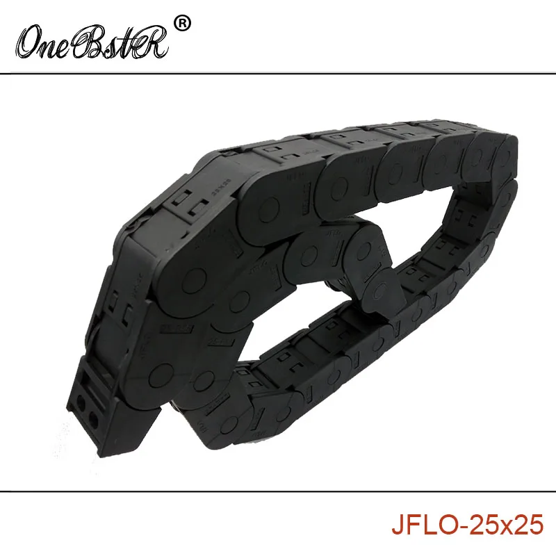 JFLO 1 Meter 25x25mm Wire Carrier Cable Drag Chain Closed On Both Sides Towline With End Joints Transmission Hot Sales