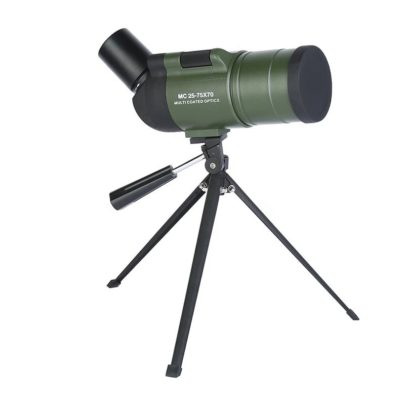 25-75x70 Spotting Scope Portable Optical BAK4 Zoom Monocular Telescope Connecting Tripod for Outdoor Camping Bird-watching Tools