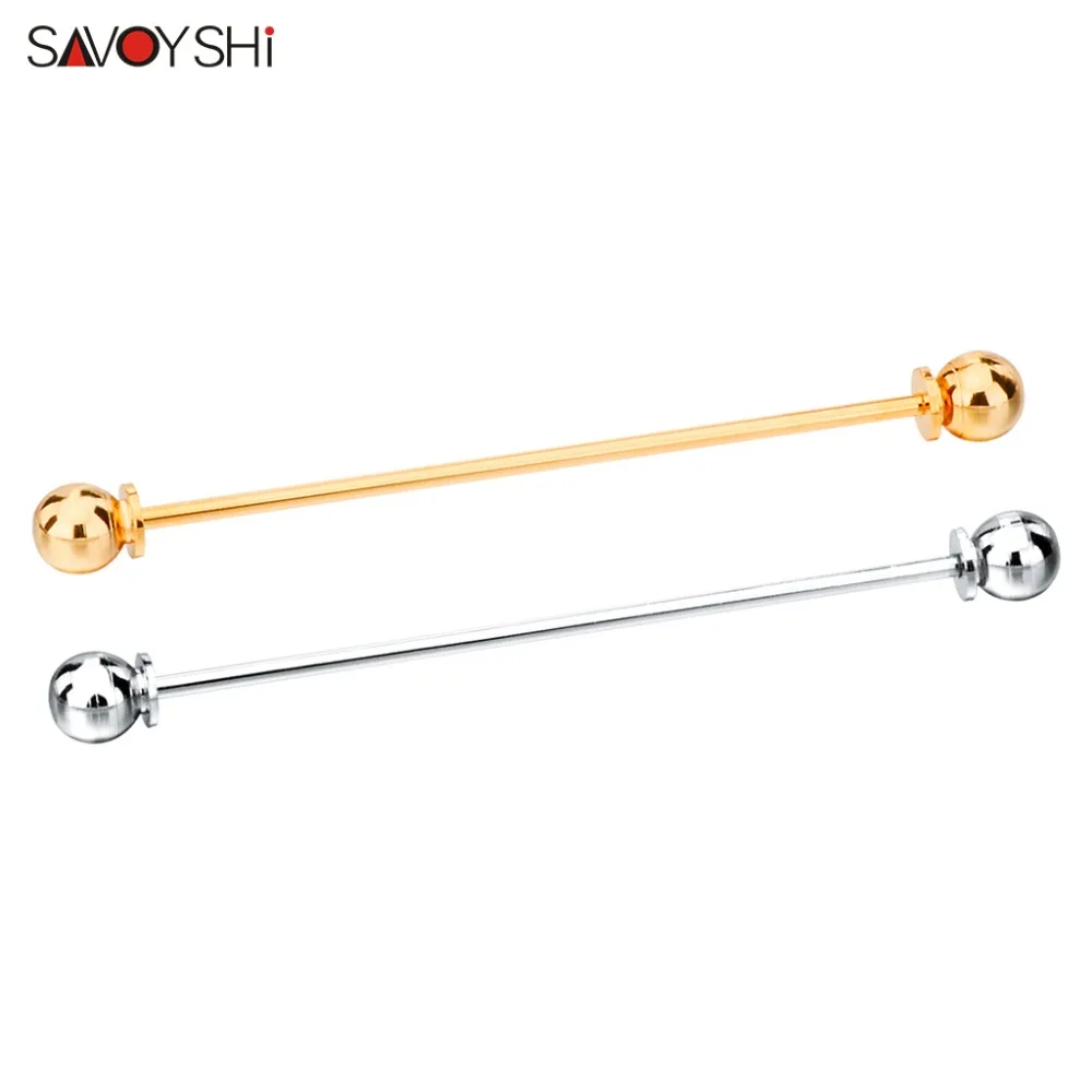 SAVOYSHI Brooches Broches Fashion Personality Brooch Silver color Gold color Clip Collar Shirt Buttoned Pin Male Accessories