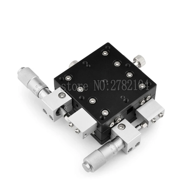 Imagem -04 - Eixo xy 60*60 mm Estação de Aparamento Plataforma de Deslocamento Manual Estágio Linear Mesa Deslizante Ly60 Xy60 Cruz Ferroviário Ultra-fino