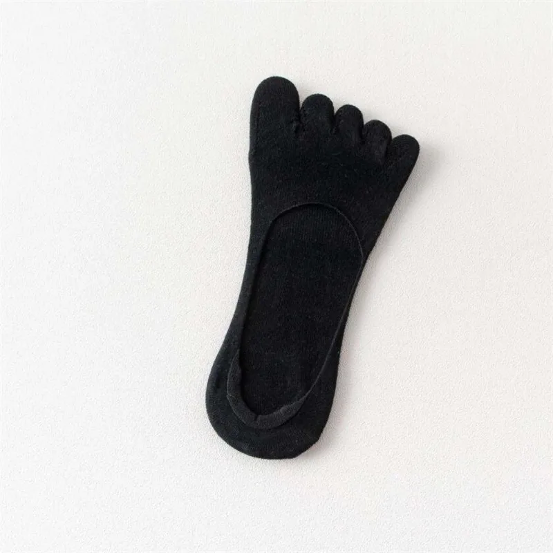 Fashion Men 5 Finger Boat Socks Spring Summer Solid Color Breathable Toes Sock Men\'s No Show Cotton Short Sock