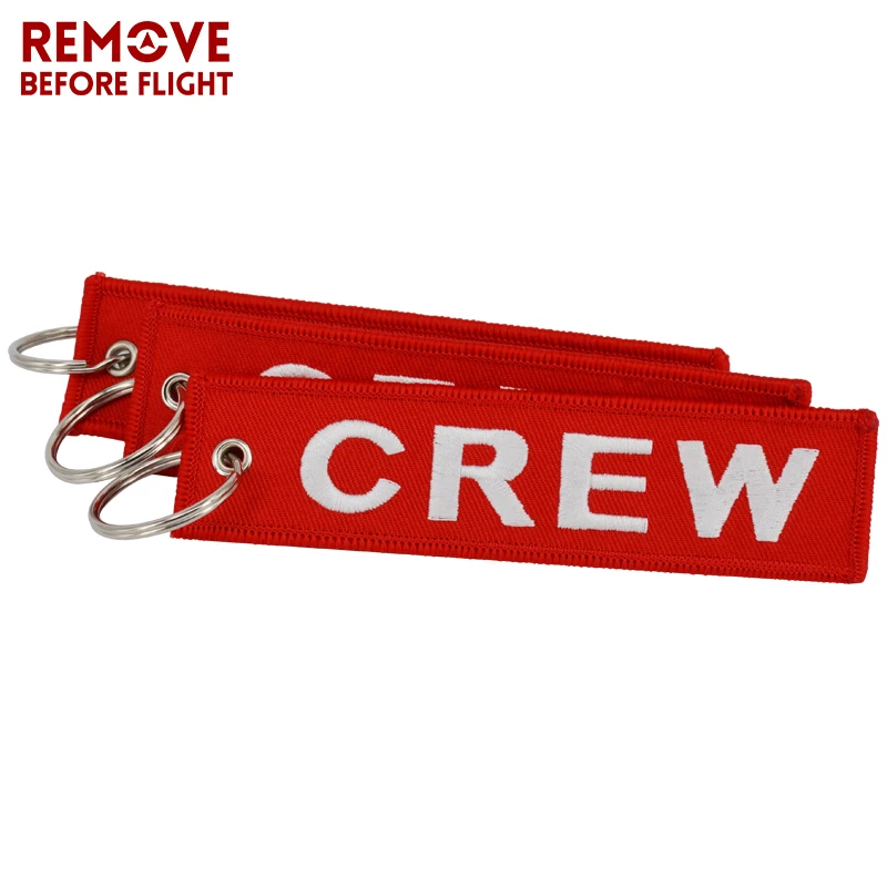 Fashion Jewelry Crew Keychain OEM Motorcycle Keychains llaveros Luggage Tag Embroidery Crew Key Ring Chain for Aviation Gifts