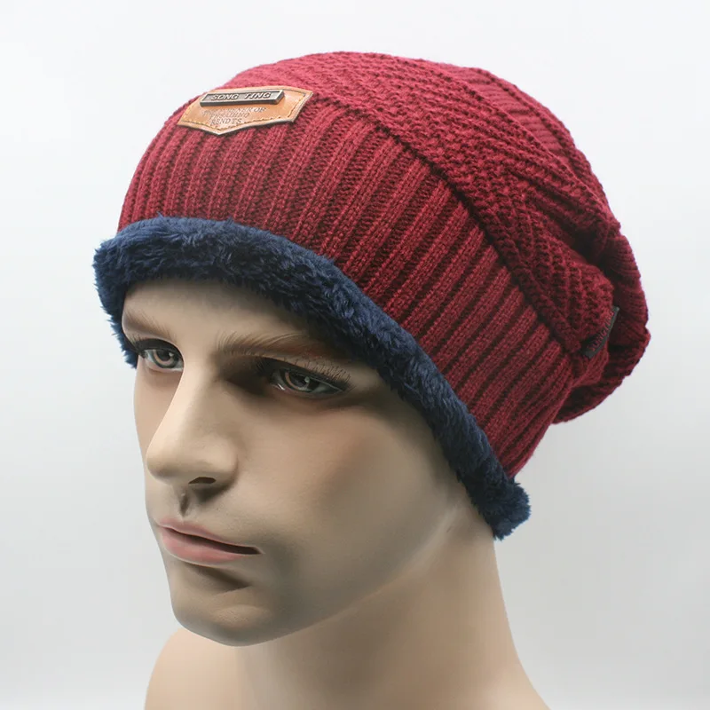 Fashion Men Beanies Knit Cap Winter Hat For Man knitted Caps Boys Thicken Skullies Fashion Warm knit Beanie 2018 Bonnet Femme