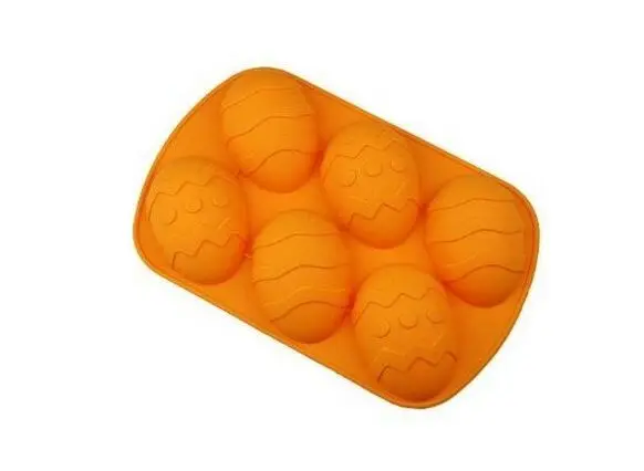 

6 Easter Egg Silicone Cake Baking Mold Cake Pan Muffin Cups Handmade Soap Moulds Biscuit Chocolate Ice CubeTray DIY Mold