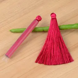 Chanfar Colorful 6.5CM Silk Tassels Earring Accessories For DIY Jewelry Findings Black White Pink Green Colors Tassel Jewelry