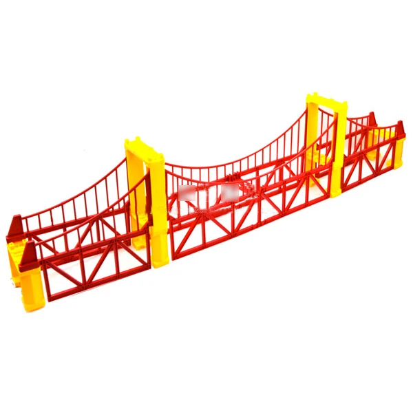 Gift Electric Train Parts Plastic Red Bridge Scene (Double Bridge) Children\'s Toys PD89