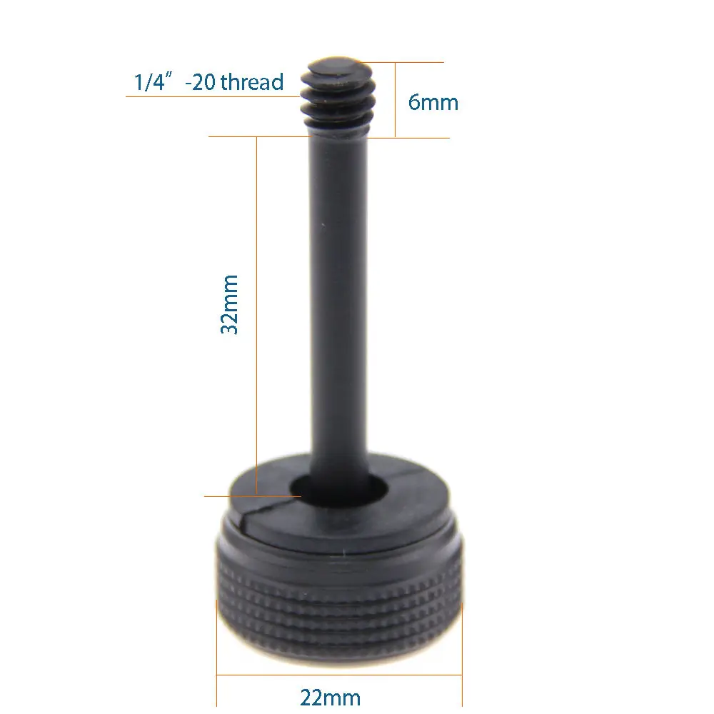 Vite a testa zigrinata CAMVATE 1/4 "-20 filettatura (lunghezza 38cm) con dado in plastica (diametro 22mm) per braccio esteso DJI OSM