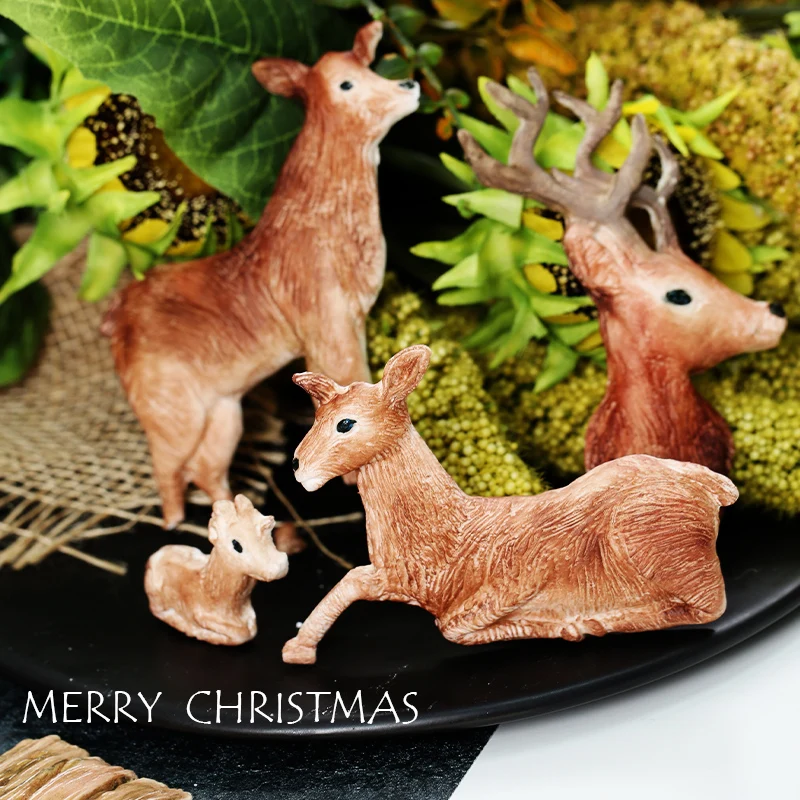 PRZY Mold Silicone Fondant Molds Cake Decoration Mould Clay Moulds Christmas Elk Pine Cone Deer Head Holly Leaves Christmas 001