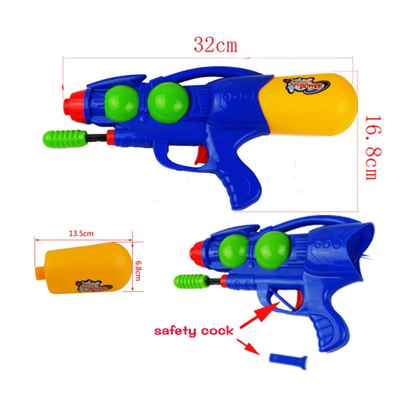 32cm Zomer Outdoor Pull Type Waterpistool Speelgoed Jongen Bad Strand Speelgoed Kinderen Kinderen Klassiek Waterspeelgoed