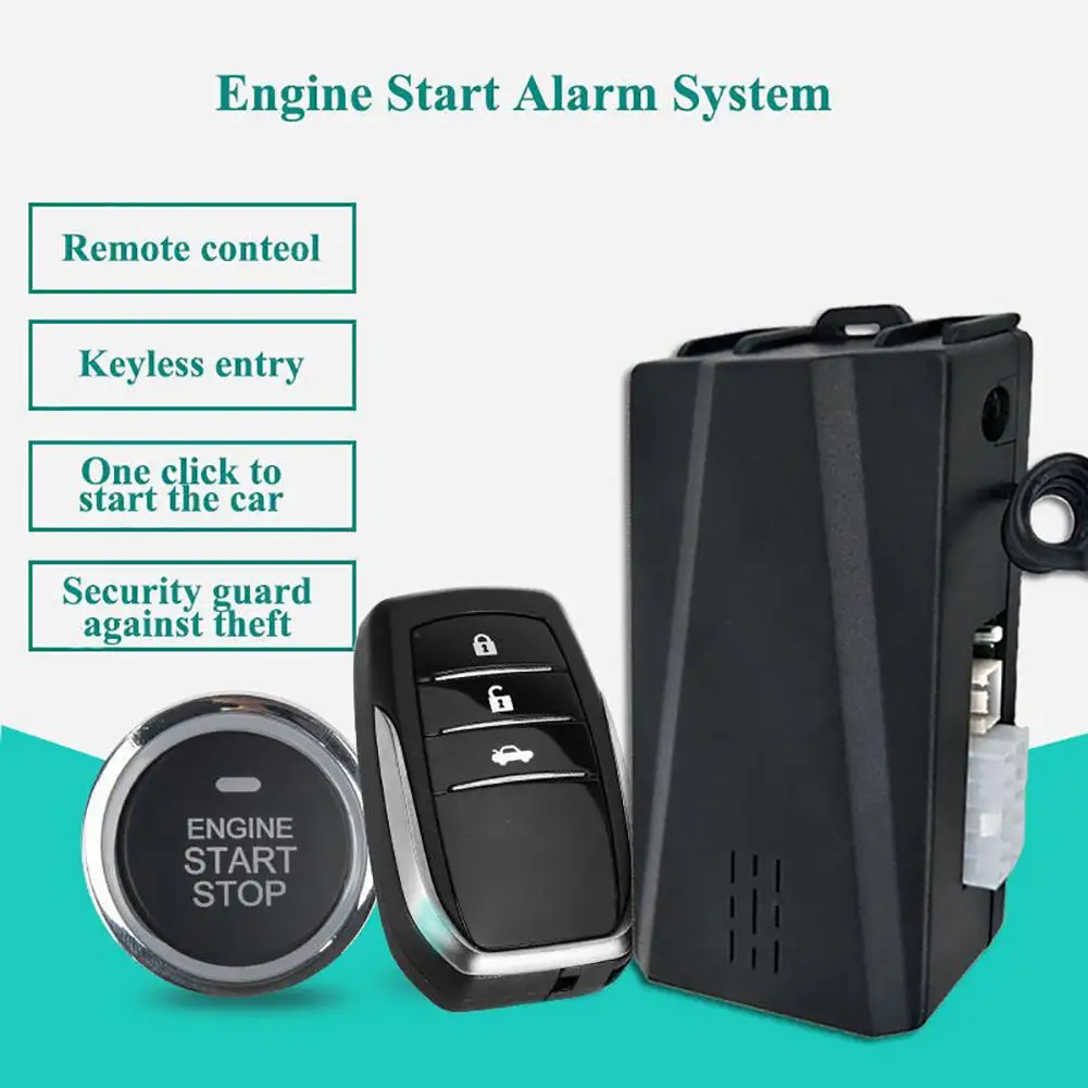 Smart One-button Start Car Alarm System Push Engine Start Stop Button Lock Ignition Keyless Entry Engine Start Button System