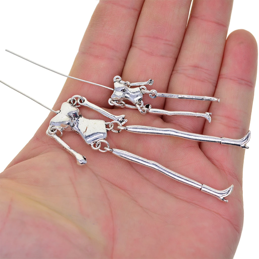 4pcs Human Body Skeleton Charms Doll Pendant For Jewelry Making DIY Craft Charms Findings Women Sweater Necklace Pendant
