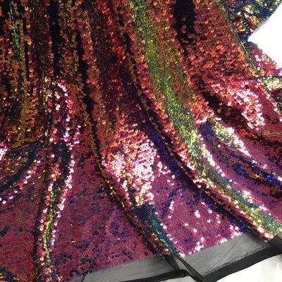 1Meter 23Colors NEW Shiny Tulle Mesh Sequined Lace for Table Decoration Dresses Sewing High Quality 5MM Sequins Fabric Patchwork