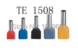 TE 1508 Two Pre-insulated Pipe-shaped  Cold pressed terminals Cable Connector Wire Connector 1000PCS