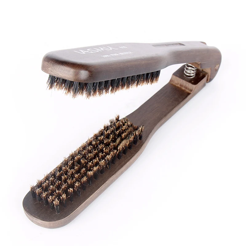 Dropshipping Soild Wood Handle Hair Straightening Brush 100% Pure Boar Bristle Hairbrush Type 616 Straight Hair Comb Style U1170