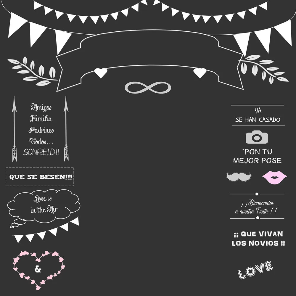 Allenjoy Wedding Backdrops Styles Blackboard for Photo Studio Wedding chalk Background Photography customized size Name Date