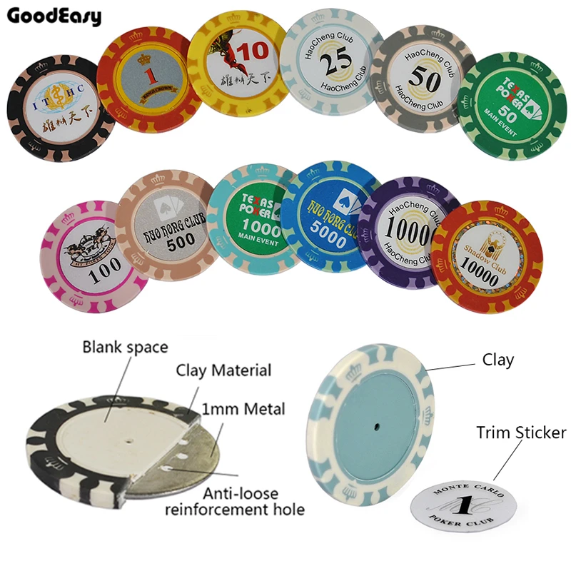 Customize Clay Crown Poker Chip with High Quality Design logo and Denomination and Color by yourself