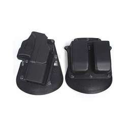 Tactical Gun Case Airsoft Holster&Mag Pouch Set For Glock 19/23/25/28/32 - Right Handed Black Glock Holster And Magazine Pouch