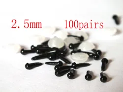 DIY Doll Toy Eyes 2.5mm Black Plastic Safety Eyes Puppets Doll Crafts Doll Eyes Handmade Accessories