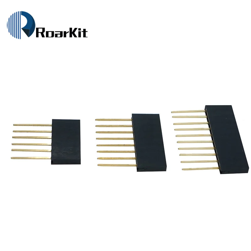 30PCS 2.54MM 6Pin 8Pin 10Pin 10MM Long Needle Female Header Strip Stackable Header for Arduino W5100 6p 8p 10p DIY Kit