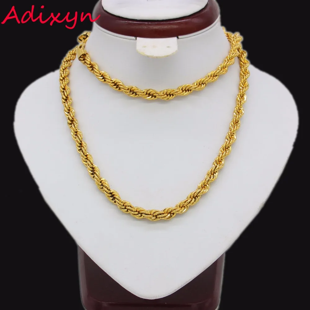 

Fashion Jewelry Hip Hop Rope Necklace For Men Gold Color Thick Iron Alloy Hippie Rock Long Chain