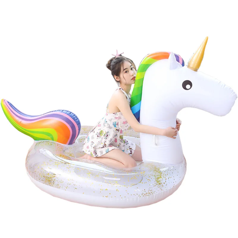 

Rooxin Giant Unicorn Swimming Ring Adult Pool Floats Bed Inflatable Mattress For Beach Summer Swimming Circle Pool Party Toys