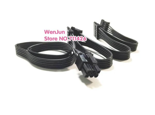 High Quality PCI-E 6 pin male 1 to 4 SATA 15pin modular power supply cable for Great wall 800SE/6800 PSU