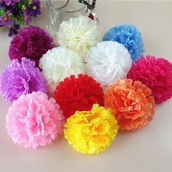 100pcs 9cm 16Colors Fabric Artificial Carnation Silk Flower Heads DIY Accessories Arch Flowers Wedding Flower Vine Decoration