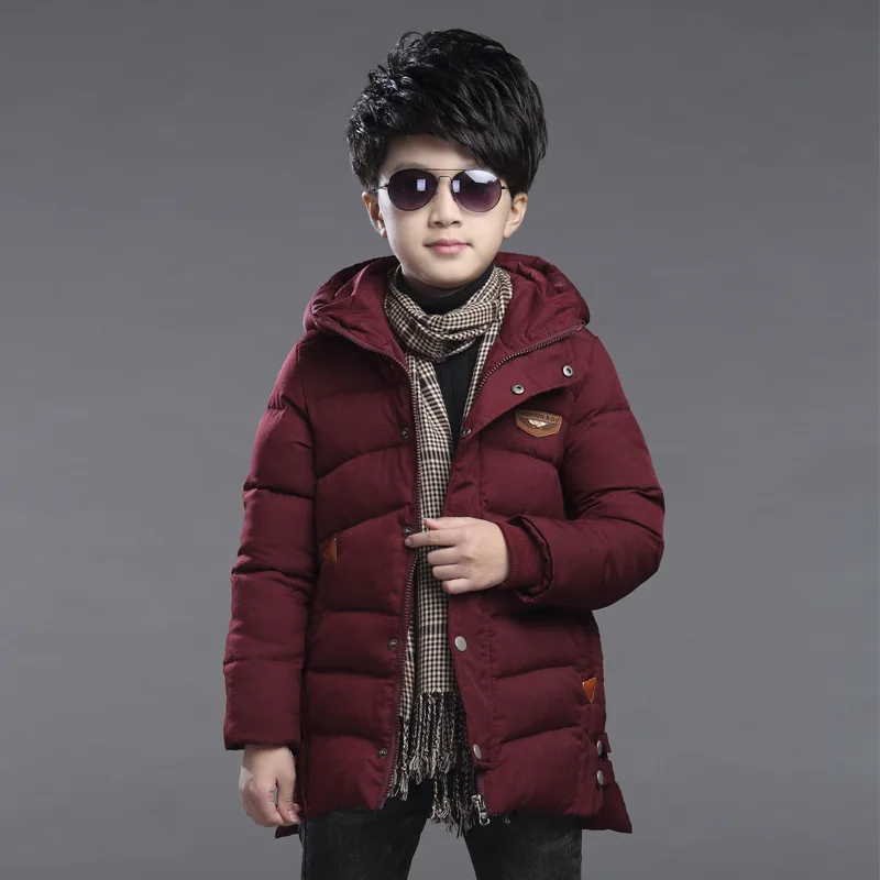 Baby Boy Autumn Winter Coat 2023 Kids Hooded Outerwear Down & Parkas Jackets Clothes for Teen Boys 3 -15 Years Old Birthday Gift