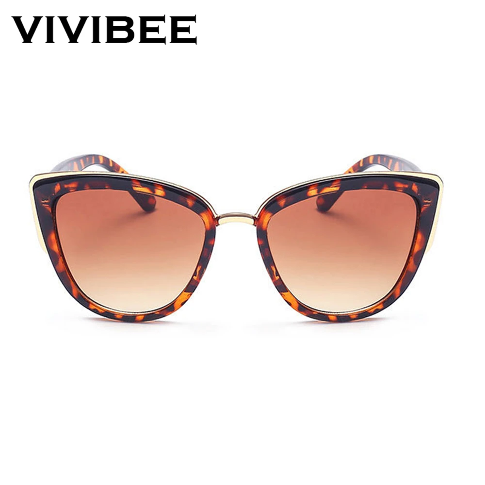 VIVIBEE Ladies Retro Big Cat Eye Sunglasses 2026 Trend Luxury Gradient Sun Glasses Fashion Cateye Elegant Shades for Women