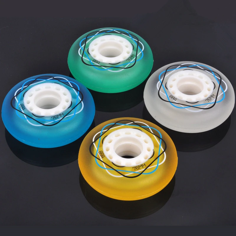 Inline Skate Wheels 88A Durable PU Crystal Fruit Sliding Wheel 80mm 76mm 72mm Skating Roller Rodas for SEBA High HL 8 pieces