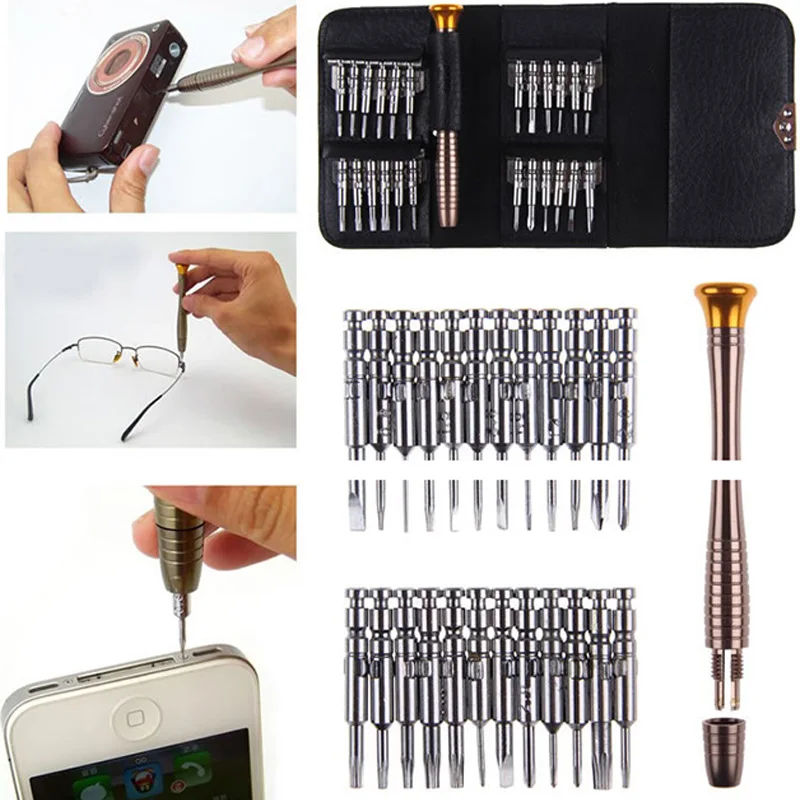 

25 In 1 Sets DIY Repair Mobile Phone Tools Kit Trox Screwdriver For Iphone Cellphone Notebook Tablet PC Eyeglasses Repair Tool