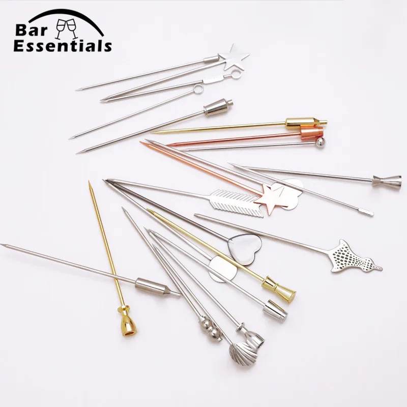 3ps Cocktail Pick Stainless Steel Fruit Sticks Bar Tools Drink Stirring Sticks Martini Picks Party Wedding Accessory - Image 6