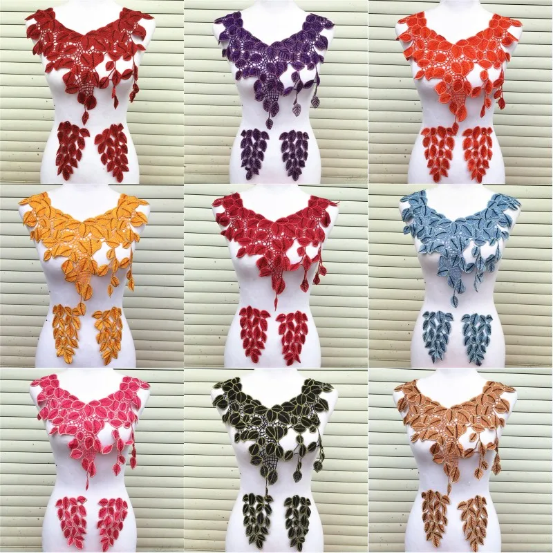 3pcs/set 9 Colors embroidery Lace Craft Sewing Neckline Collar Applique Trims New Arrival Fashion Lace Collar