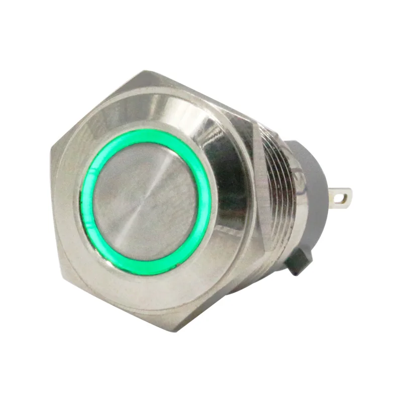 16mm with indicator light automatic reset metal button switch current 5A customizable Circular icon a normally open Four feet