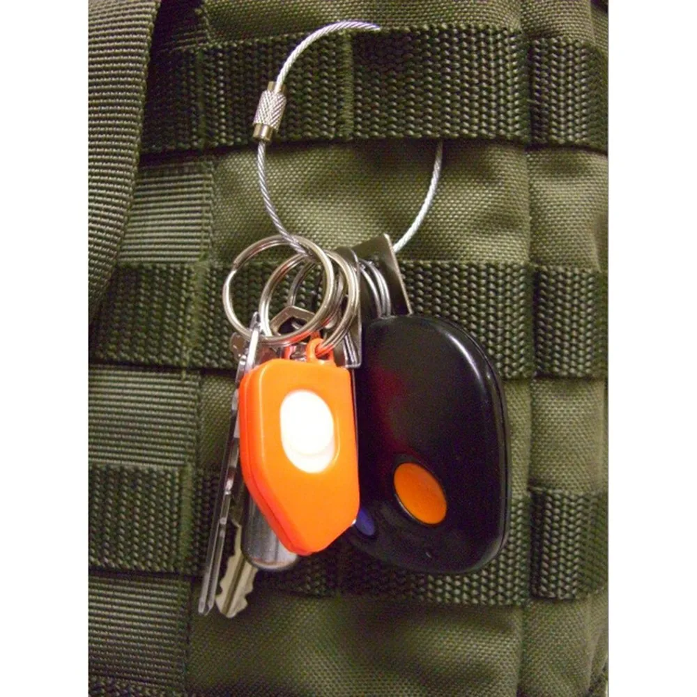 wholesale 50PCS/lot Screw Locking Stainless Steel Wire Keychain Cable Rope Key Holder Keyring Key Chain Rings Cable Outdoor Hiki