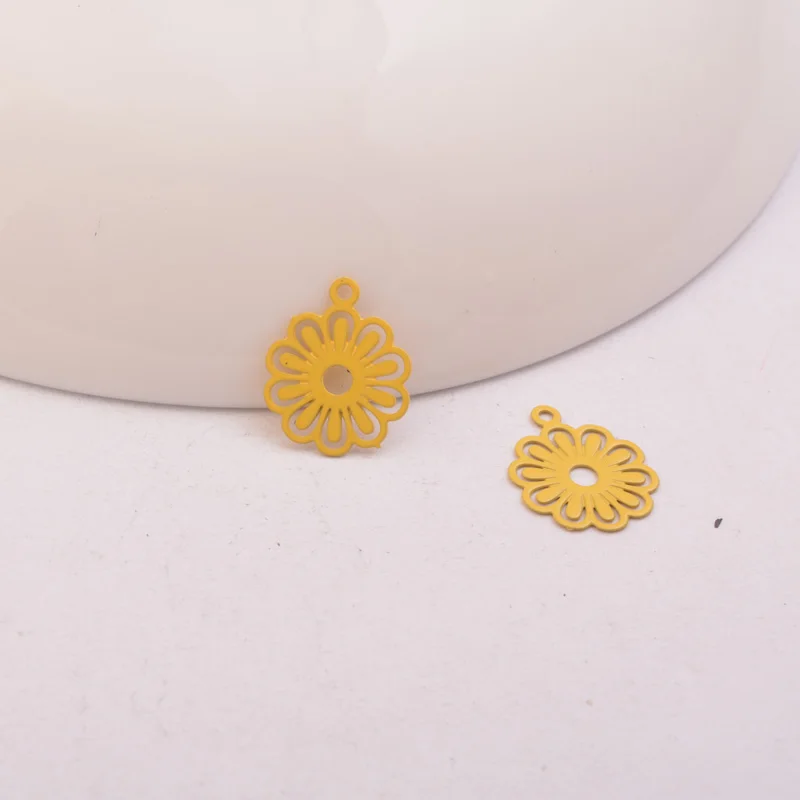 100 Stück AC3414 10*12mm Kleine Blumen-Anhänger-Verbinder – Detail 11