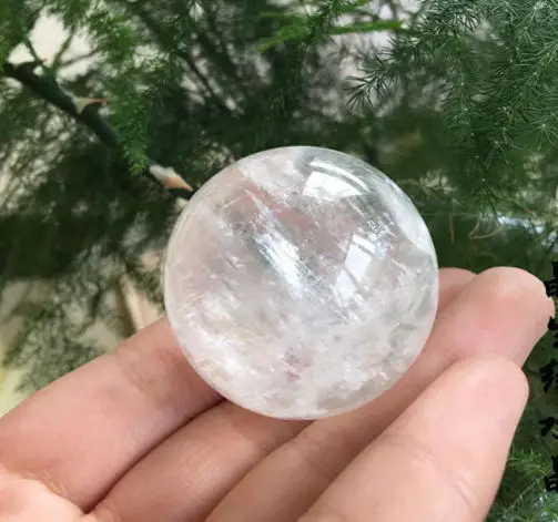 NATURAL RAINBOW CLEAR QUARTZ CRYSTAL SPHERE BALL HEALING GEMSTONE 60mm