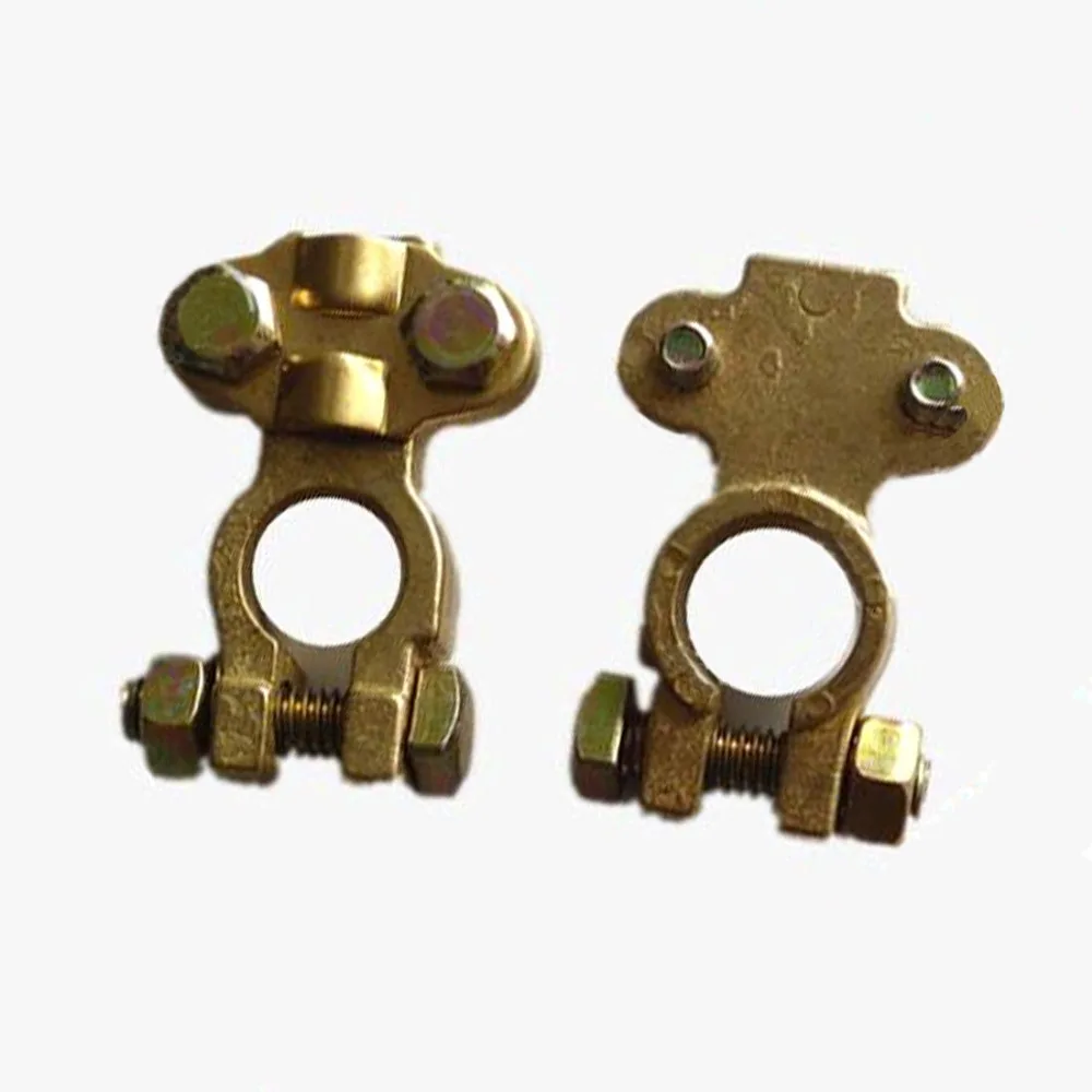 Set of 2 General Pos and Neg 19MM Diameter Copper Battery Pile Head Car Battery Clip 40MMx60MM with Copper Sheet