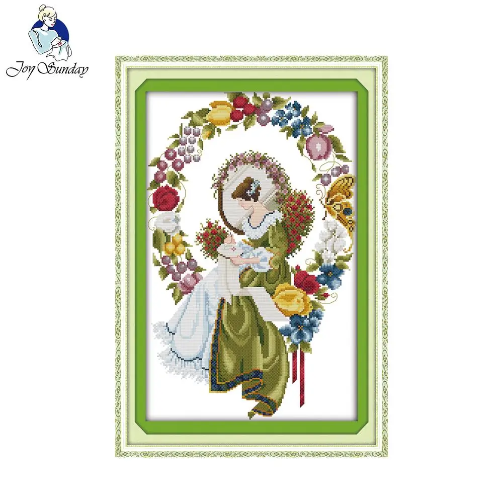 

Joy sunday figure style An embroidery woman sweet home sampler cross-stitch kit dmc thread for decoration painting