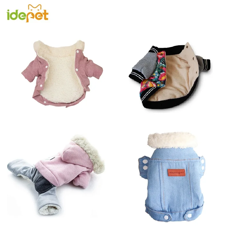 2019 chaud Chien veste chiot Pet Chien vêtements pour chiens manteau épaissir hiver Jeans Costume Denim Pet tenues caniche Chien vêtements 35