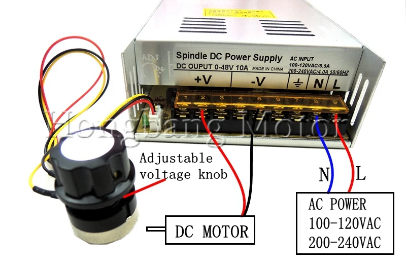 DC12-48V w 300 kw er11 cncスピンドルモーター,取り付けブラケット52mm,diy cnc用電源速度ガバナー