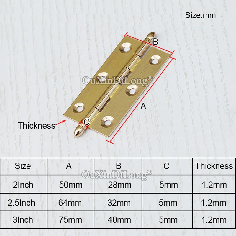 

Retro 10PCS Solid Brass European Crown Head Cabinet Door Hinges Cupboard Wardrobe Closet Wooden Furniture Door Hinges 2/2.5/3''