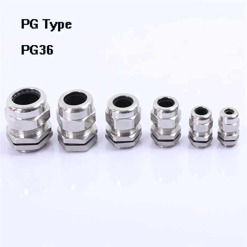 

1piece PG36 Nickel Brass Metal IP68 Waterproof Cable Glands Connector Wire Glands for 25-33mm cable conduit wiring connection