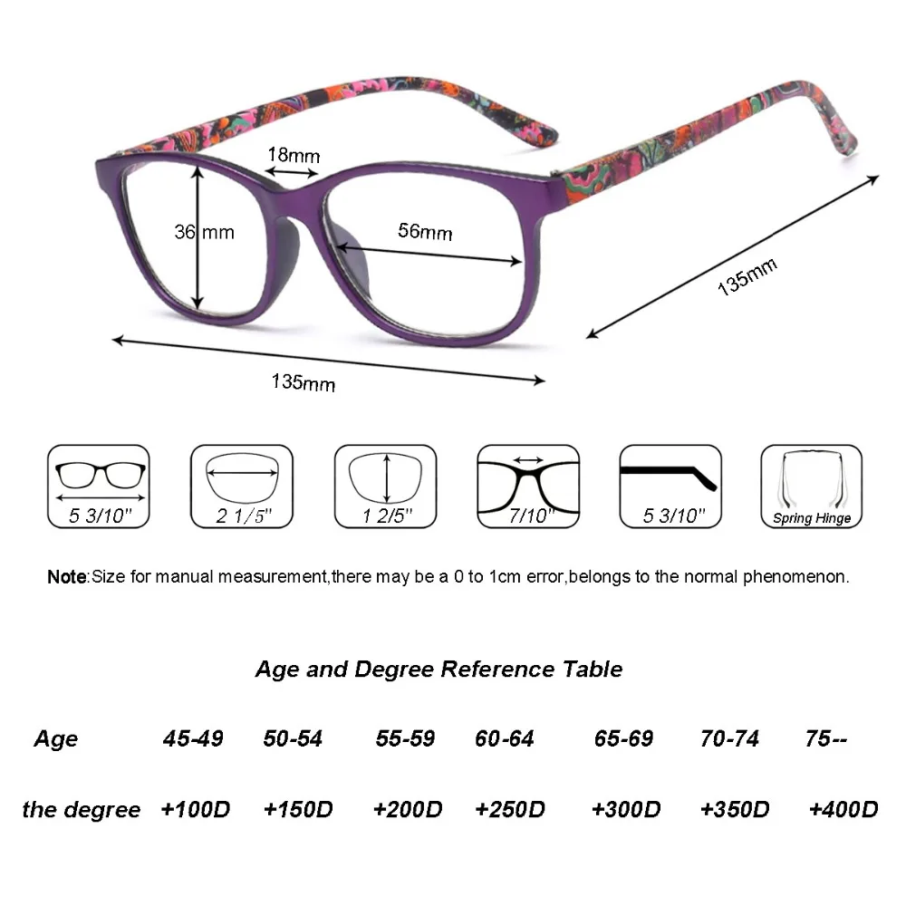 Reading Glasses Women Flowers diopter fashion Glasses For Reading Brands eyeglasses Ultralight presbyopia Glasses 1 1.5 2 2.5 3