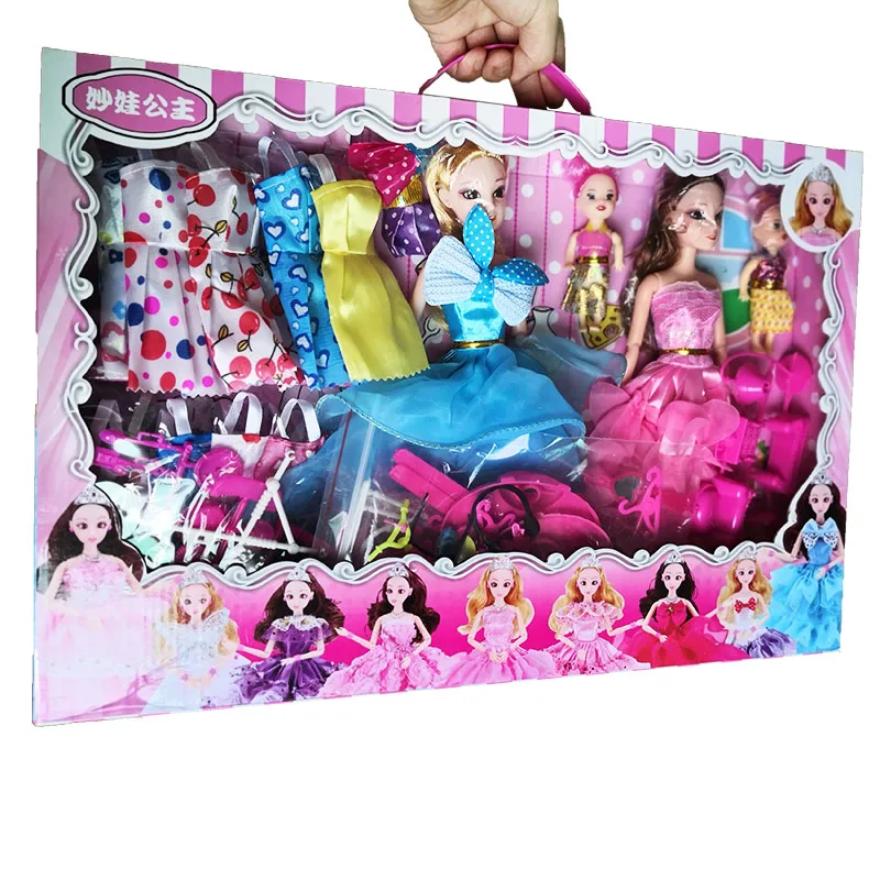 Juego de muñecas de princesa con caja de regalo exquisita para niñas, juguete educativo DIY, ropa, casa de juegos, Cosplay, 154 piezas