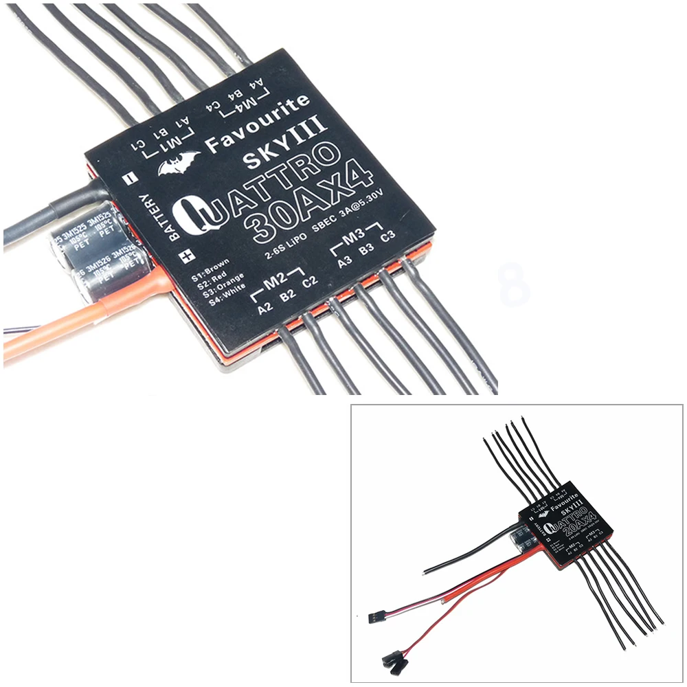 FVT SKY Esc 4-in-1 4 in 1 6A 12A 20A 30A Quattro 20A 4 UBEC 4 in 1 Brushless ESC  for FPV Racer Camera RC Drone